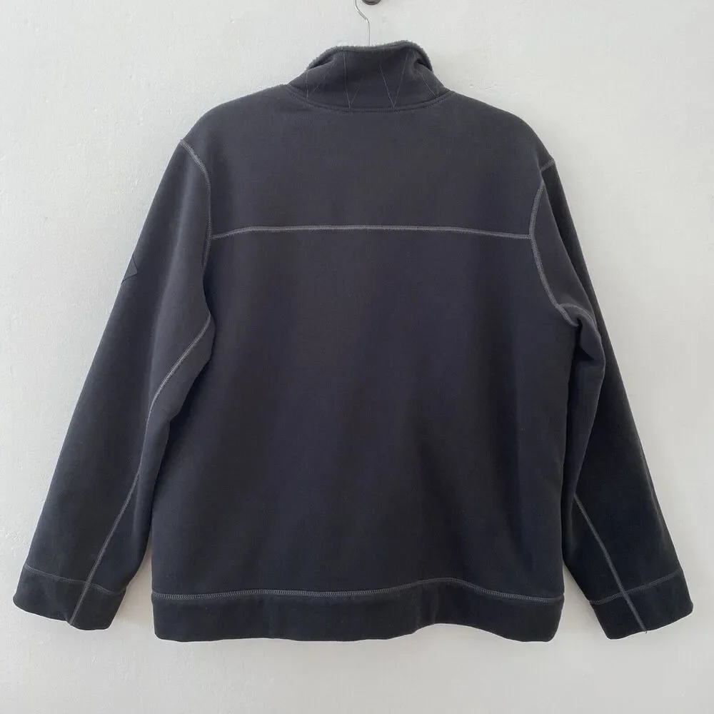 North Face Sherpa Lined Jacket Men's Large Cotton Blend Dark Gray Heavy‎ Zipper